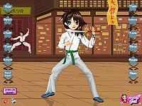 Скачать бесплатно флеши игру Карате Kickin шикарное одевает вверх.